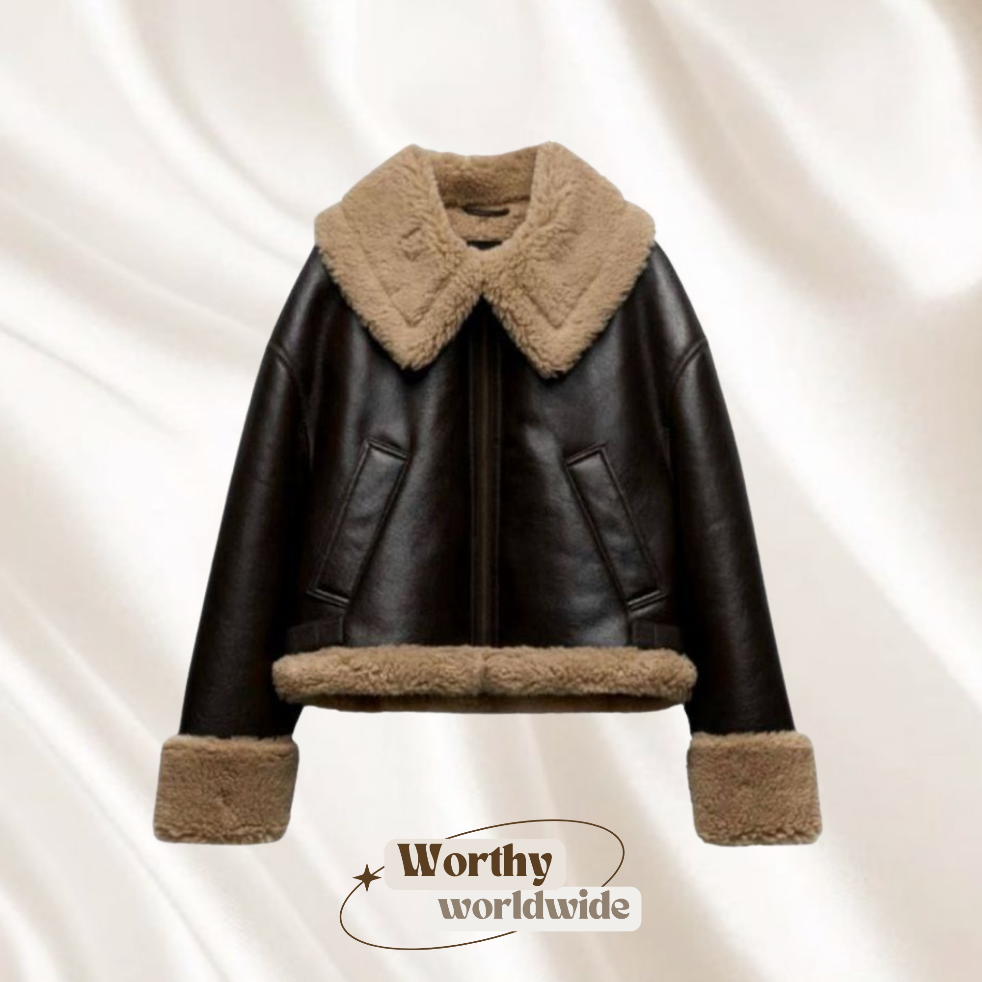 Áo khoác da lót lông